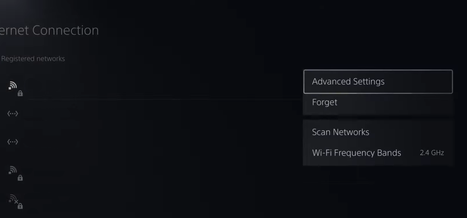 'Advanced Settings' for PlayStation's Internet Connection.