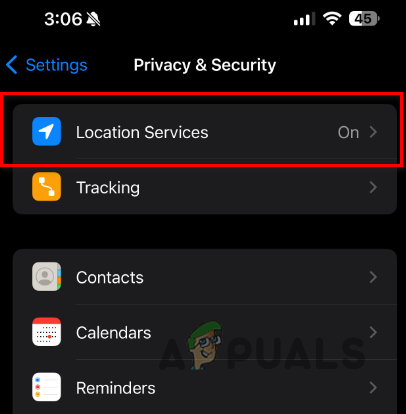 Navigating to Location Services