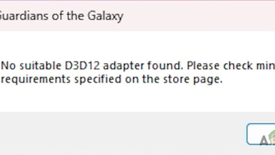 No Suitable D3D12 Adapter Found Error Message in Marvel's Guardians of the Galaxy