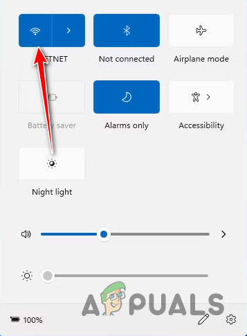 Turning Off Wi-Fi Adapter in Quick Access Menu