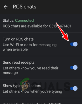 Turning off RCS Chats