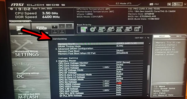 Try Different Overclocking Settings