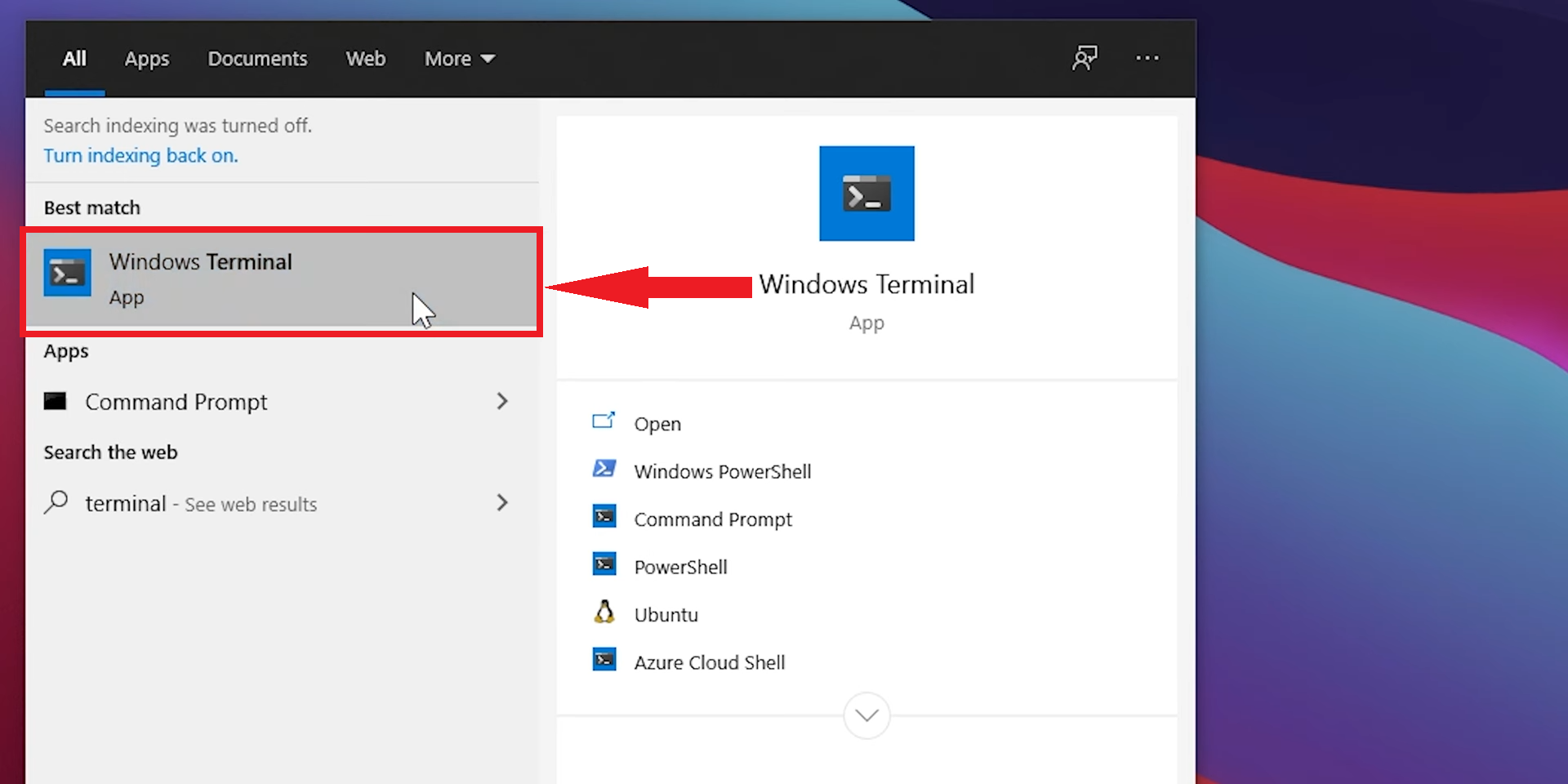 Open Windows terminal 