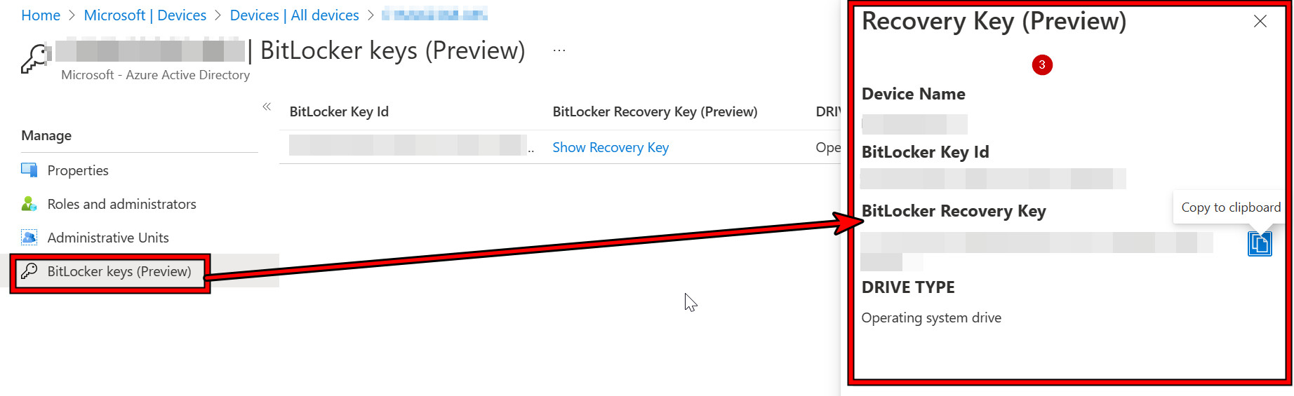 Recover the BitLocker Key from the Azure Active Directory
