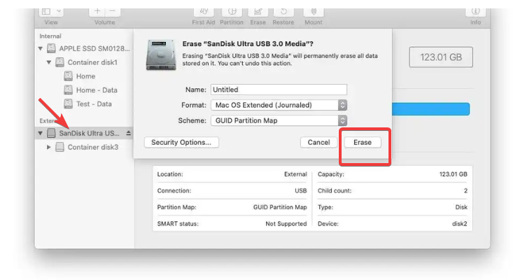 Format the Disk and reinstall macOS