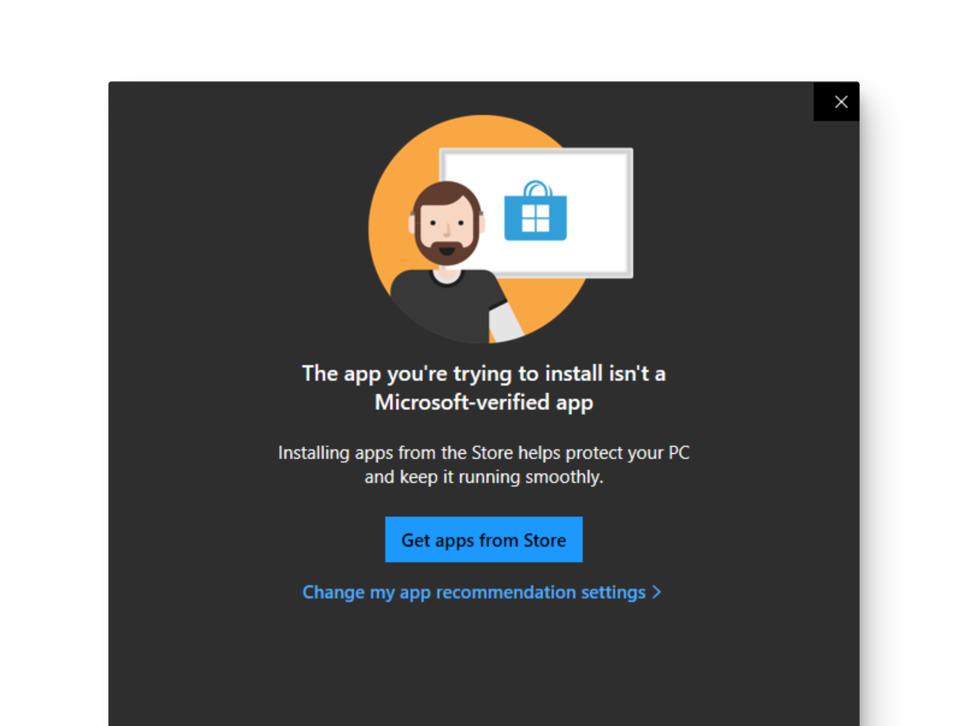 Turn off Microsoft-Verified Apps