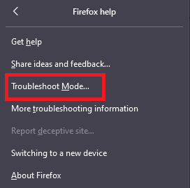 click on troubleshoot