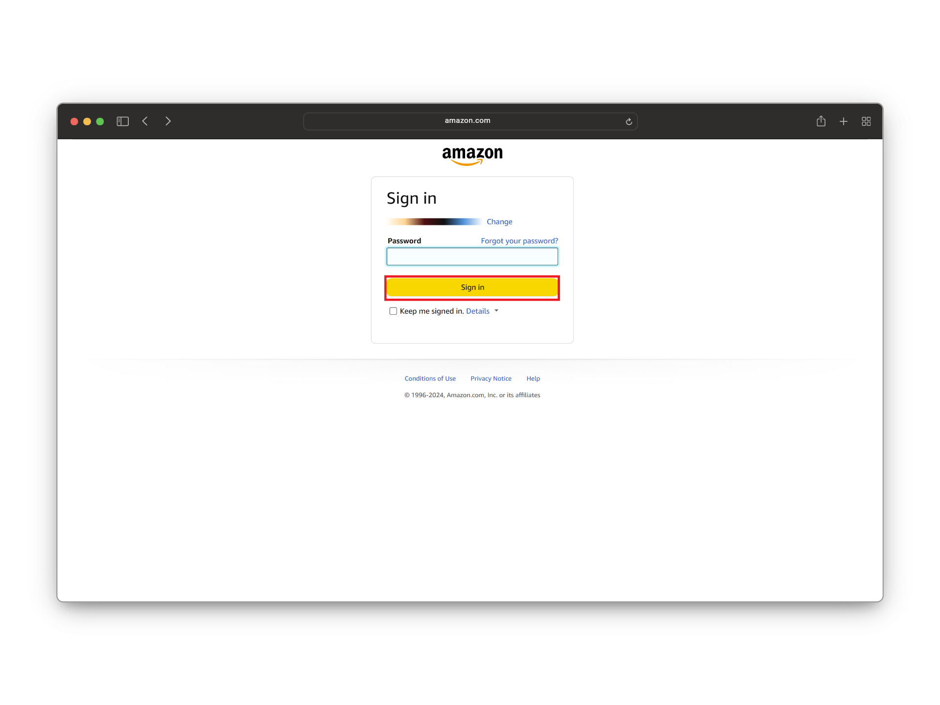 Amazon Sign in Page
