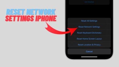 Reset network settings iPhone