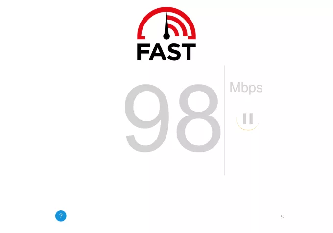 Internet speed test screenshot