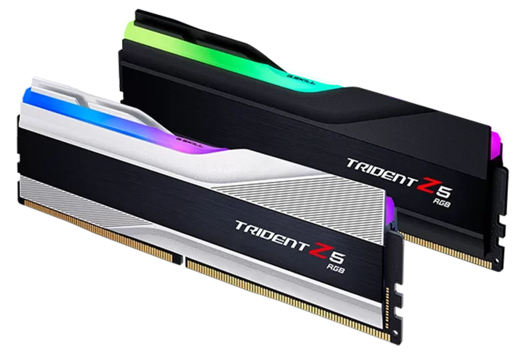G.SKILL Trident Z5 RGB Series DDR5 Ram for Ryzen 9 7950x3d in black and white colorway 
