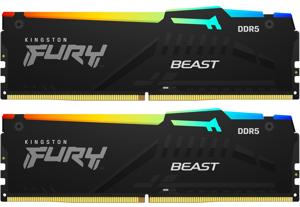Kingston Fury Beast DDR5 RGB render in black colorway