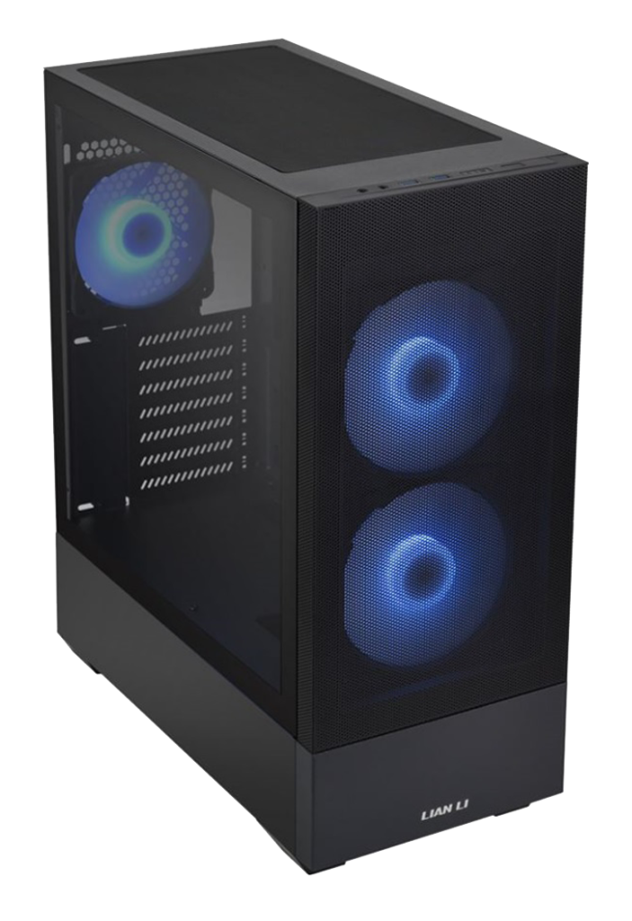 LIAN LI 205 Mesh PC case in black color along with 3 RGB fans