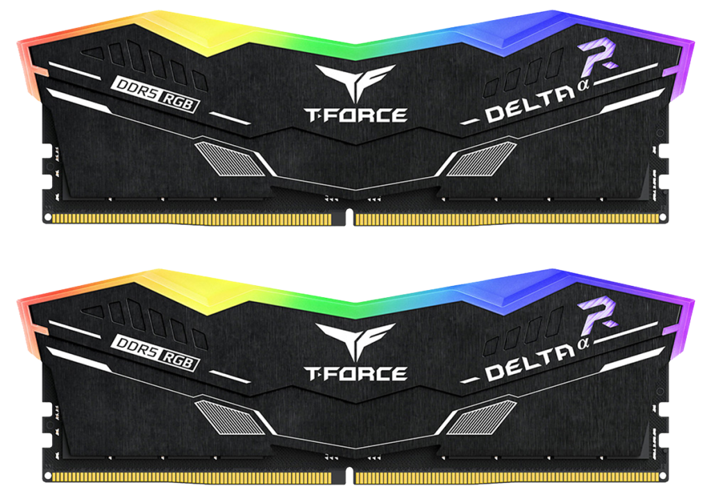 TEAMGROUP T-Force Delta Alpha RGB DDR5 render in dual config