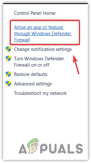 Allow app through Firewall