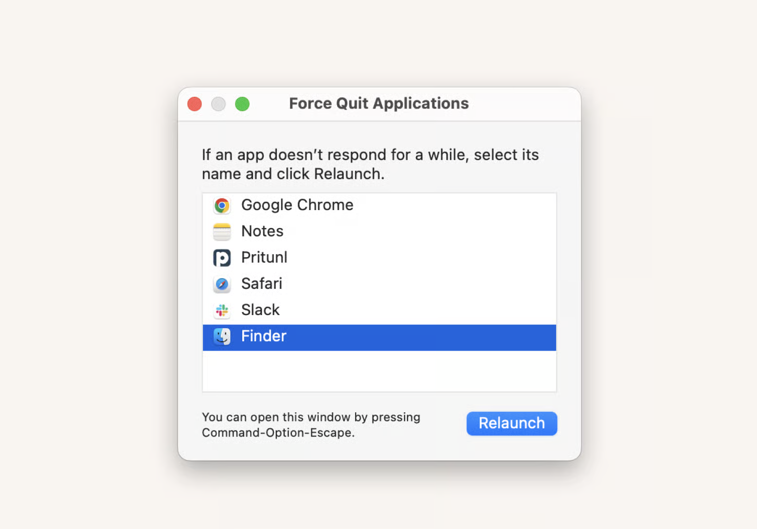 Mac Force Quit window being used to relaunch Finder or quit Preview while Quick Look previews stop responding.