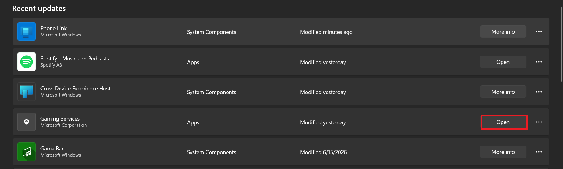 Microsoft Store search results opening the official Gaming Services page for a direct install needed by Forza Horizon 6.