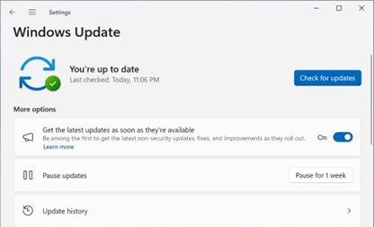 Windows Update installing pending updates that can unblock a broken Gaming Services installation for Forza Horizon 6.