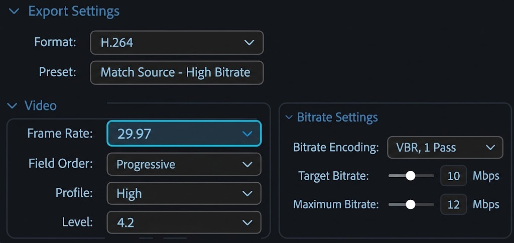 MediaInfo and video encoder showing a variable frame rate clip converted to constant frame rate for After Effects.