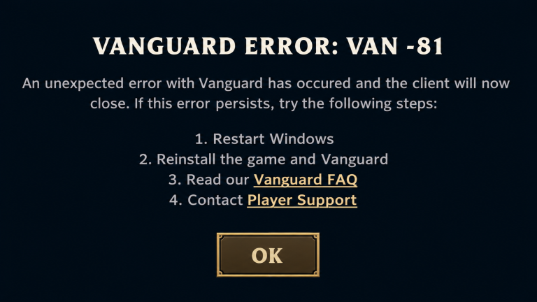 How to Fix League of Legends VAN 81 Error?