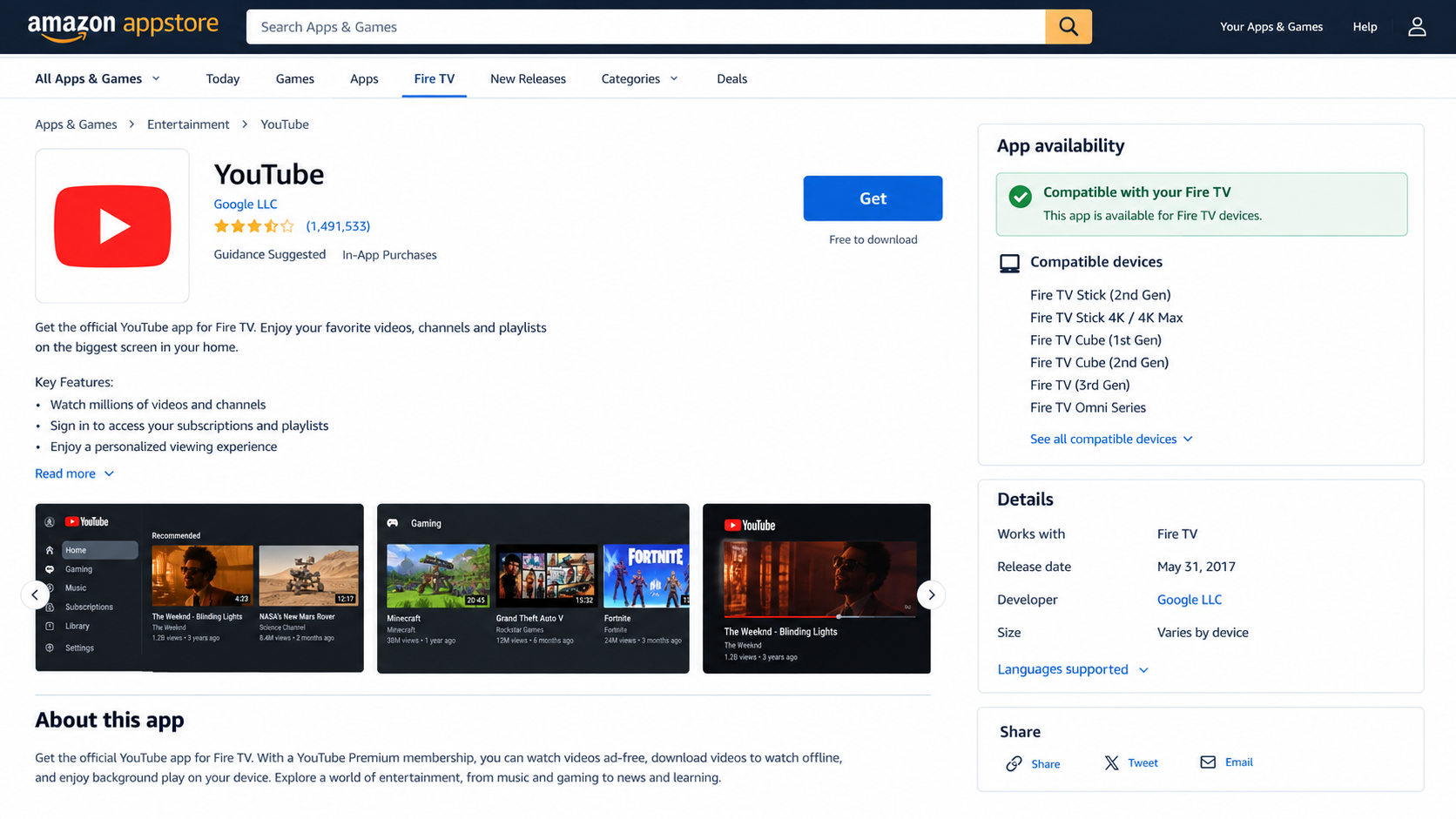 Amazon account preferences showing Country and Region Settings for app availability.