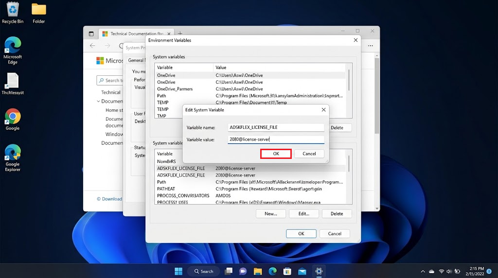 AutoCAD drawing window open after a network-license startup test.