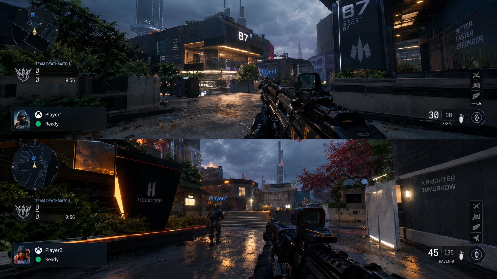 Black Ops 7 lobby showing the second-player join prompt and two player slots.