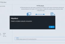 Dell HTTP(s) Boot screen reporting that it failed to initialize a network connection before Windows starts.