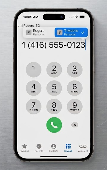 iPhone Phone keypad opened to dial a carrier-approved voicemail access number.