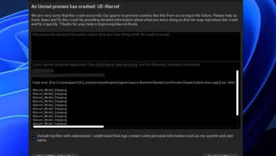 Marvel Rivals crash reporter displayed after gameplay stops on a Windows PC.