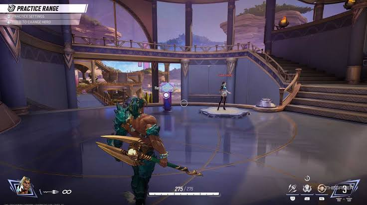 Marvel Rivals Practice Range used to check gameplay after changing a launcher setting.