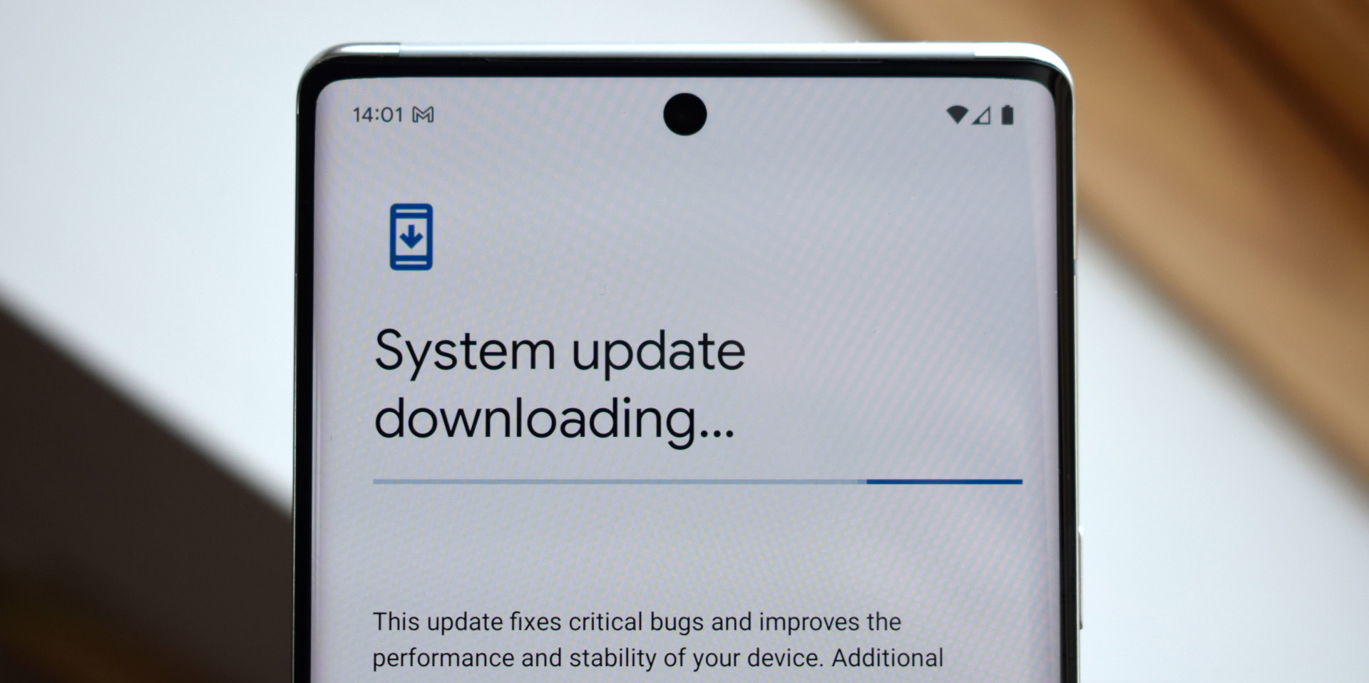 Pixel System update and Reset options screens used before a factory reset for a persistent speaker issue.
