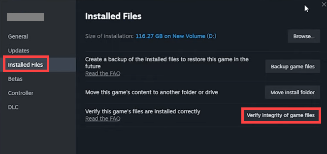 Steam Installed Files page verifying integrity of Call of Duty game files.