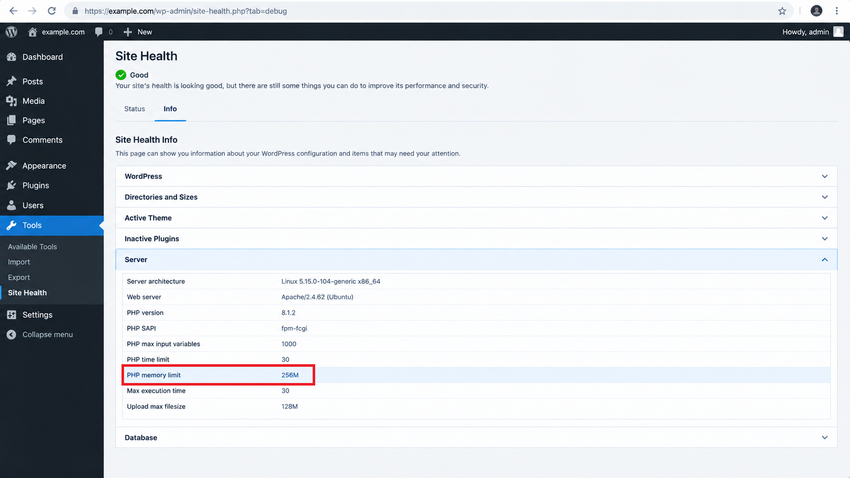 Private hosting PHP error log showing Allowed memory size exhausted at the time of the failed WordPress request.